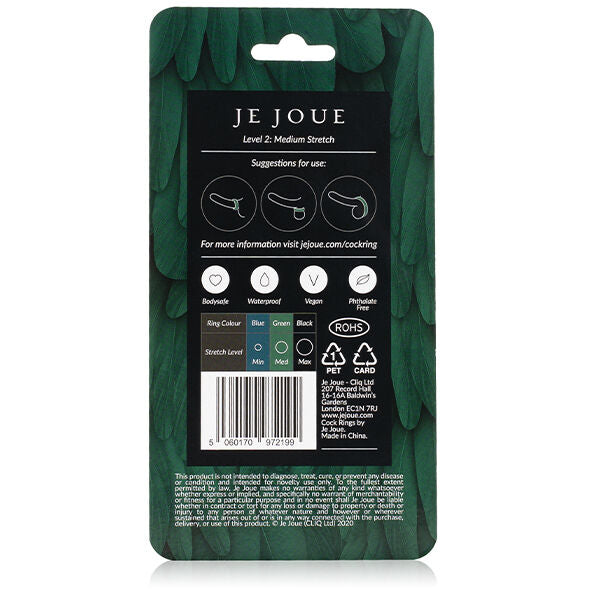 JE JOUE - BAGUE SILICONE VERTE CHOKE MOYEN - Sensualia