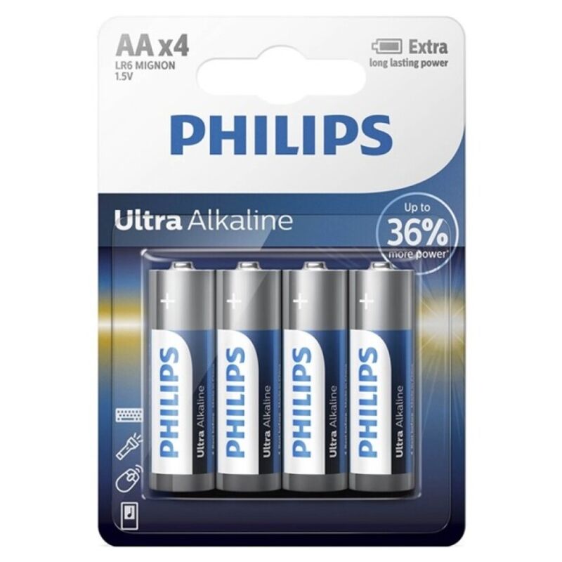 PHILIPS - PILE ULTRA ALCALINE AA LR6 4 UNITÉ - Sensualia