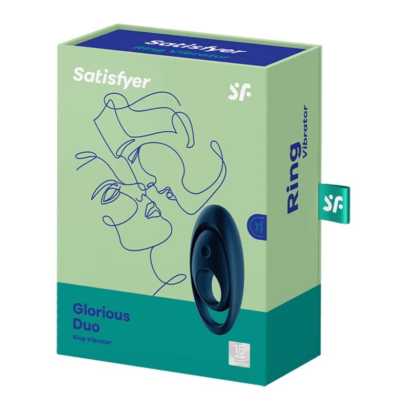 SATISFYER - VIBRATEUR  ANNEAU GLORIOUS DUO BLEU - Sensualia
