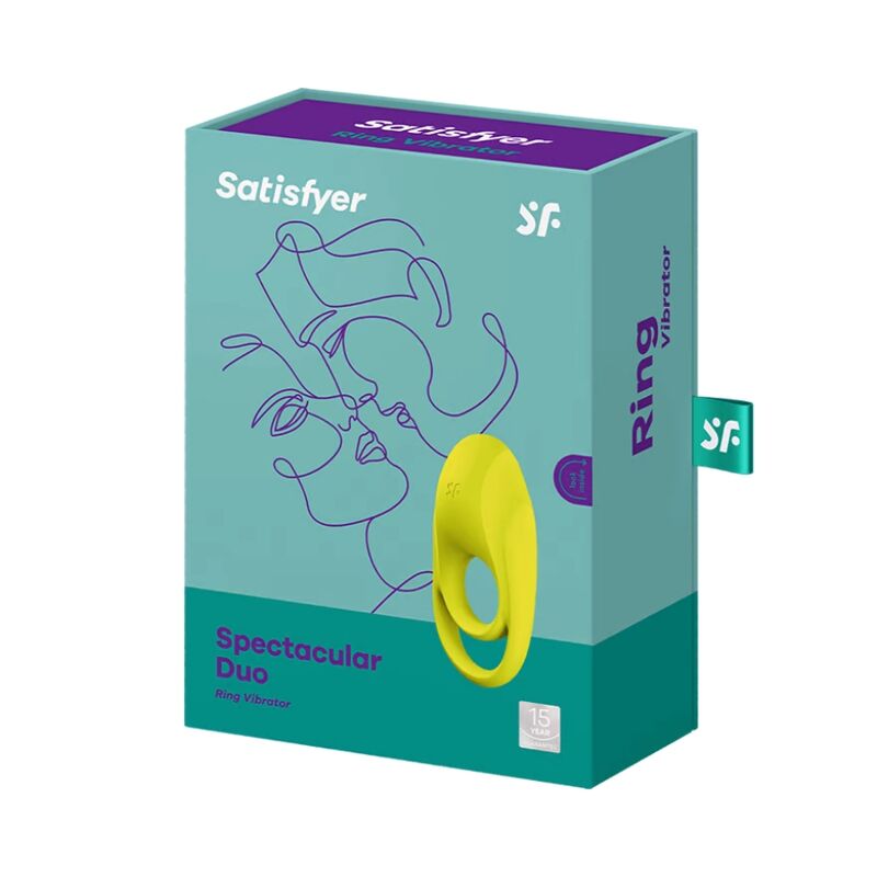 SATISFYER - VIBRATEUR  ANNEAU SPECTACULAIRE DUO JAUNE - Sensualia