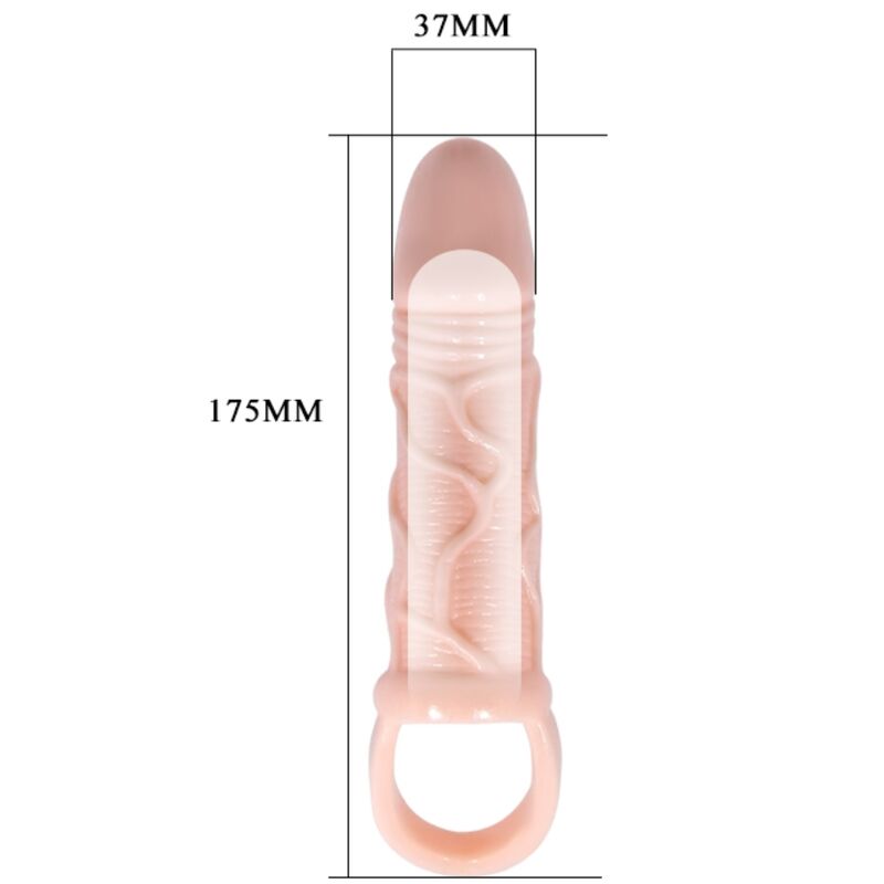BAILE - GAINE DEXTENSION DE PÉNIS AVEC SANGLE POUR TESTICULES 13,5 CM - Sensualia