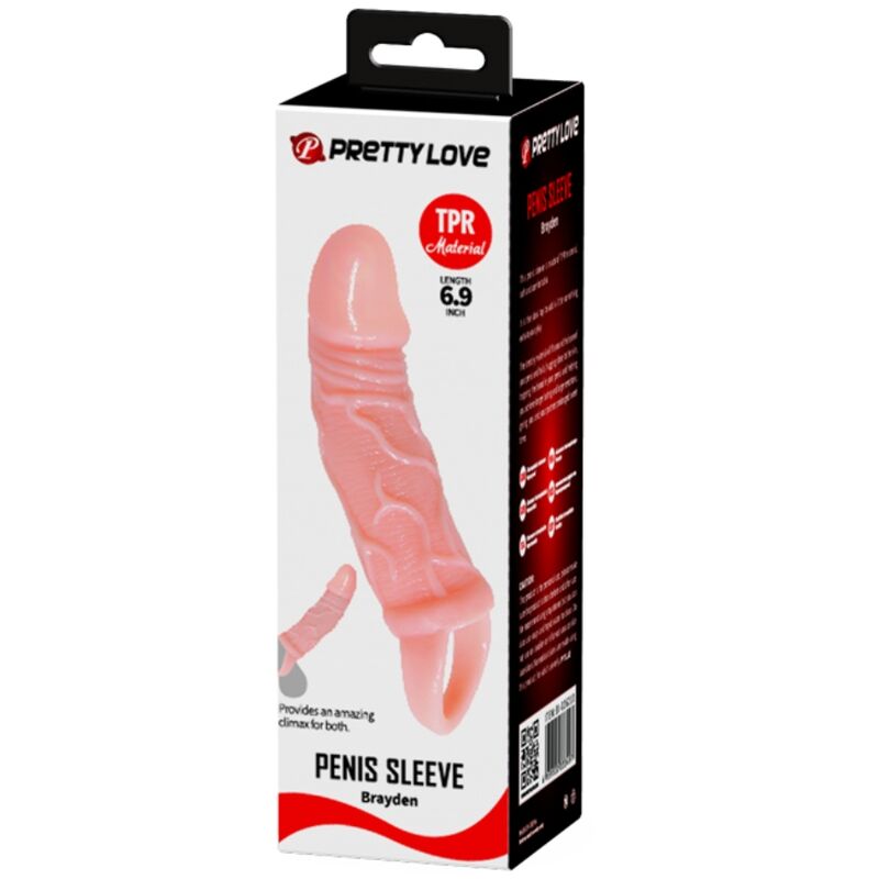 BAILE - GAINE DEXTENSION DE PÉNIS AVEC SANGLE POUR TESTICULES 13,5 CM - Sensualia
