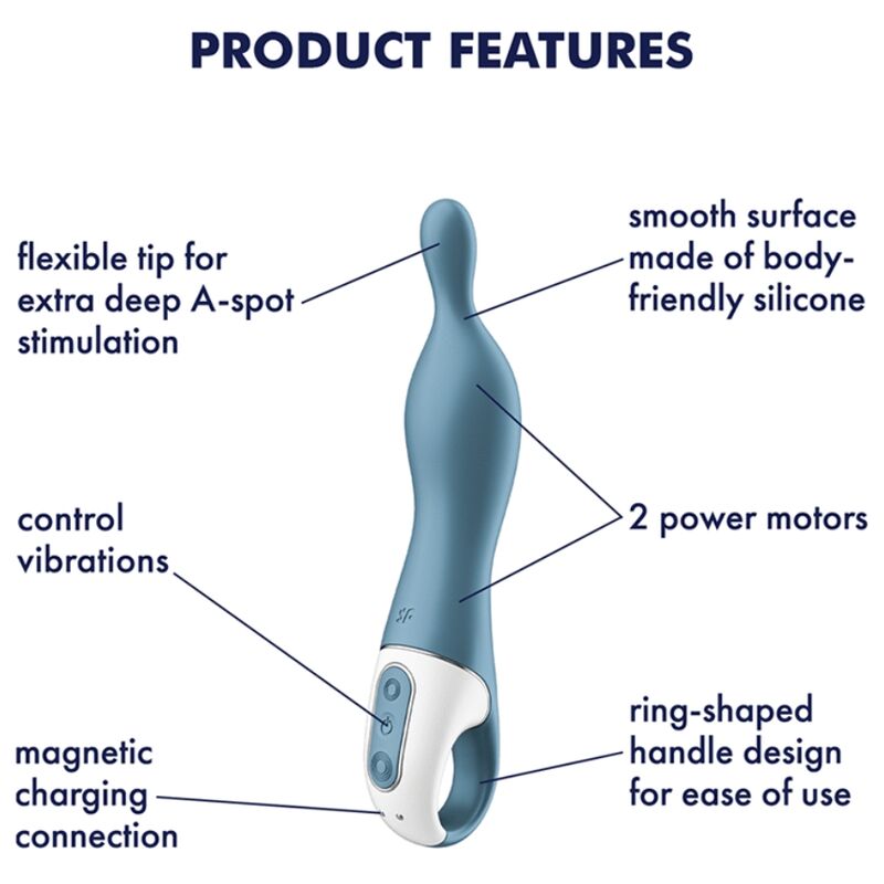 SATISFYER - VIBRATEUR AMAZING 1 ASPOT BLEU - Sensualia