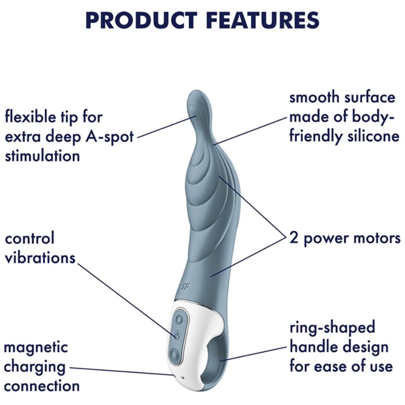 SATISFYER - VIBRATEUR AMAZING 2 ASPOT GRIS - Sensualia