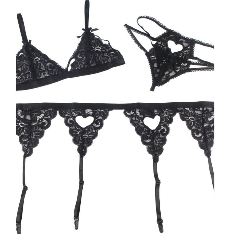 SUBBLIME SET - TRES PIEZAS SUJETADOR + LIGUERO + TANGA L/XL - Sensualia