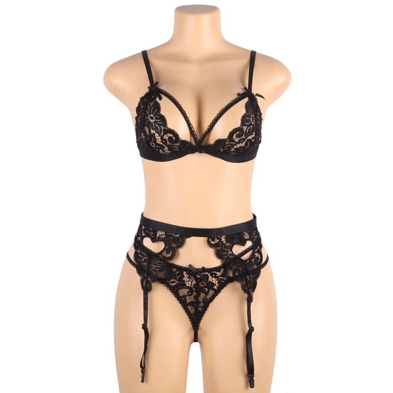 SUBBLIME SET - TRES PIEZAS SUJETADOR + LIGUERO + TANGA L/XL - Sensualia