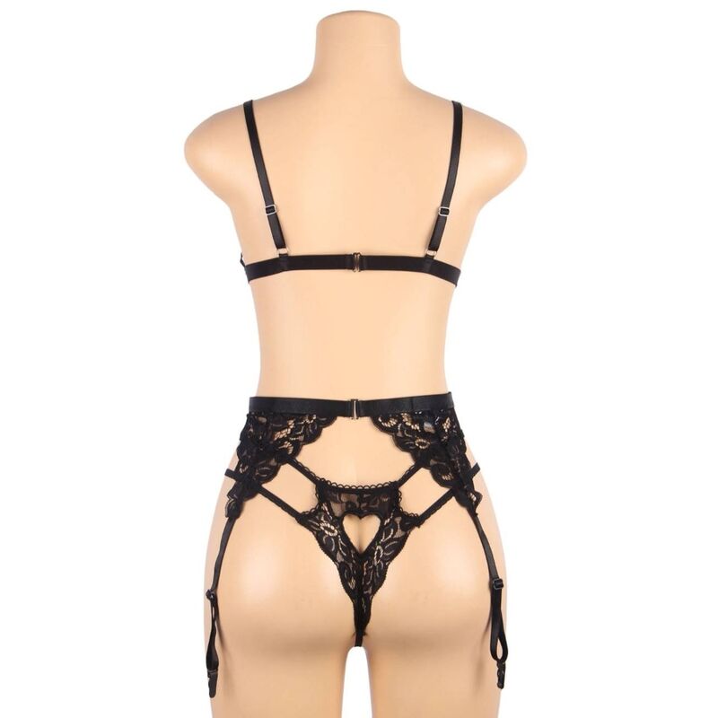 SUBBLIME SET - TRES PIEZAS SUJETADOR + LIGUERO + TANGA L/XL - Sensualia