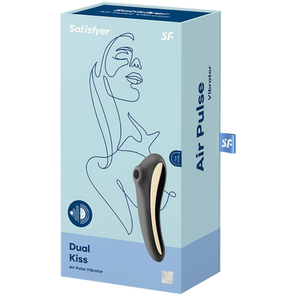 SATISFYER - VIBRATEUR DUAL KISS AIR PULSE NOIR - Sensualia
