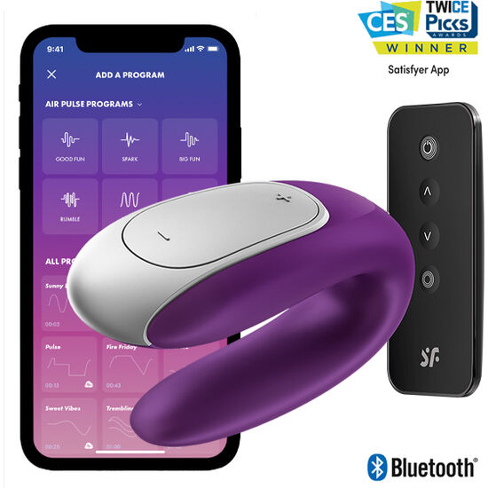 SATISFYER - VIBRATEUR PARTENAIRE DOUBLE FUN VIOLET - Sensualia