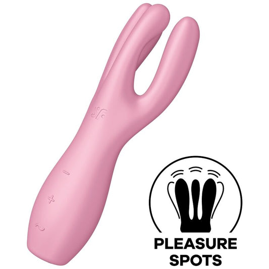 SATISFYER - VIBRATEUR THREESOME 3 ROSE - Sensualia