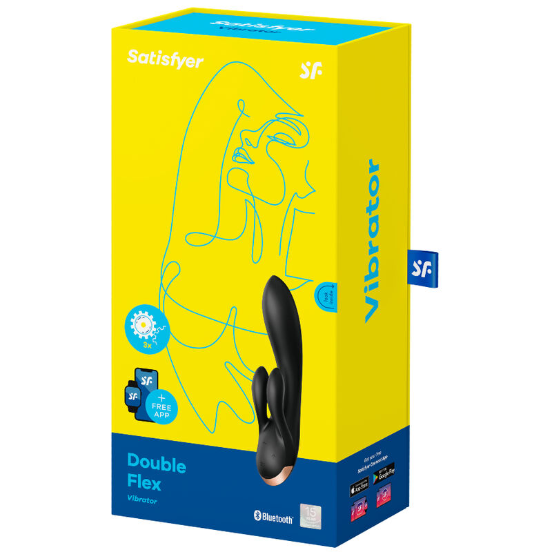 SATISFYER DOUBLE FLEX VIBRADOR APP - BLANCO - Sensualia