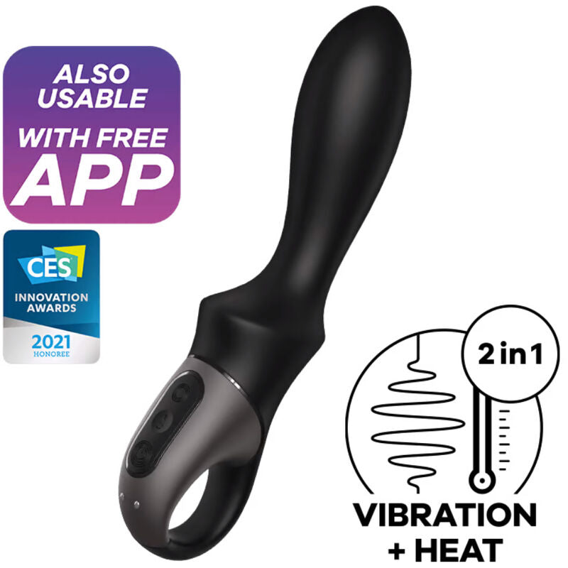 SATISFYER - APPLICATION VIBRATEUR ANAL HEAT CLIMAX NOIR - Sensualia