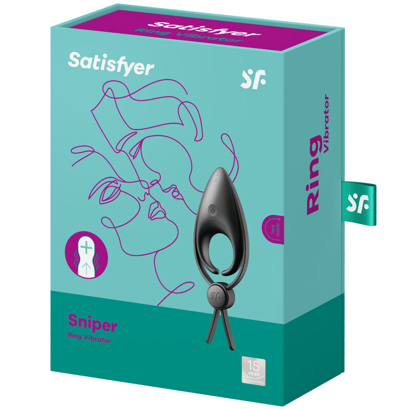 SATISFYER - SNIPER ANILLO VIBRADOR NEGRO - Sensualia