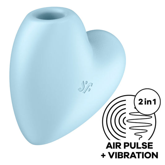 SATISFYER - CUTIE HEART ESTIMULADOR Y VIBRADOR AZUL - Sensualia
