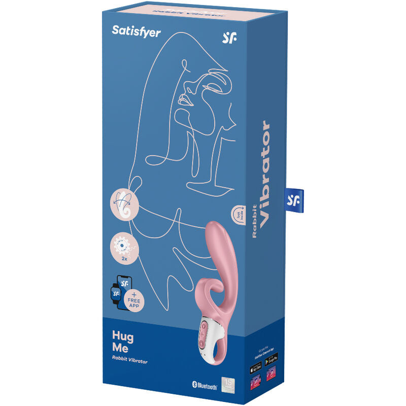 SATISFYER - HUG ME VIBRADOR RABBIT APP AZUL - Sensualia