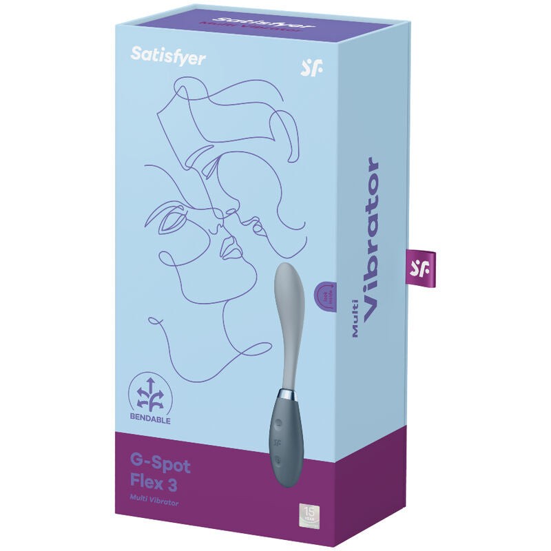 SATISFYER - G-SPOT FLEX 3 MULTI VIBRADOR GRIS - Sensualia
