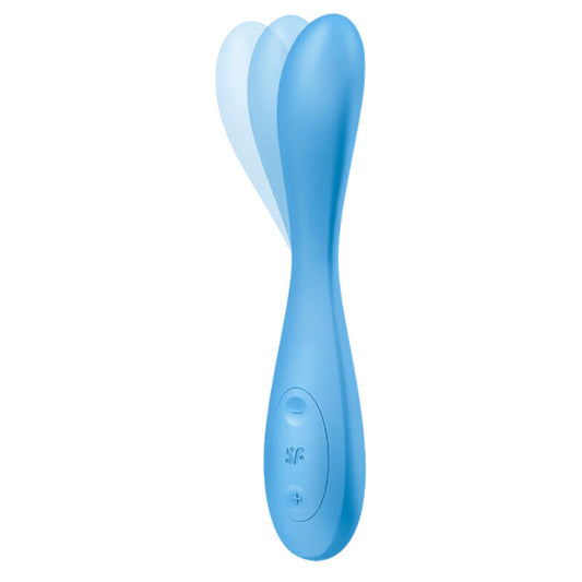 SATISFYER - APPLICATION MULTI VIBRATEUR G-SPOT FLEX 4+ BLEU - Sensualia