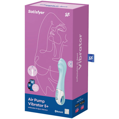 SATISFYER - AIR PUMP VIBRATOR 5+ APP GONFLABLE G-SPOT VIBRATOR BLEU - Sensualia