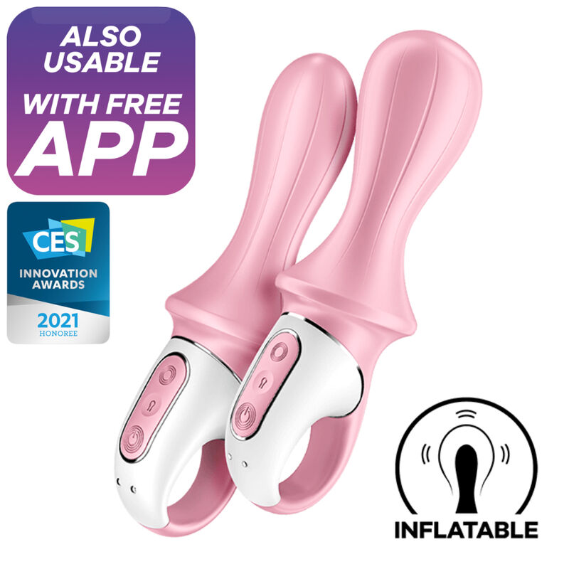 SATISFYER - AIR PUMP BOOTY 5+ VIBRATEUR ANAL GONFLABLE ROSE - Sensualia