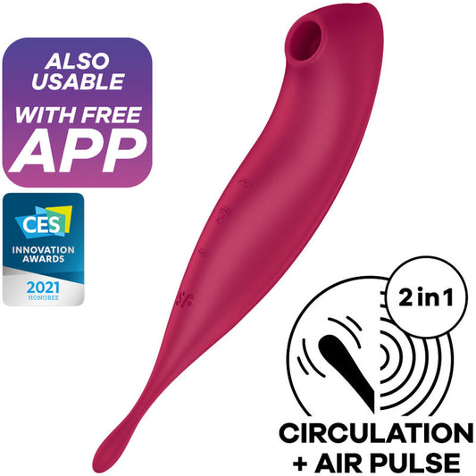 SATISFYER - TWIRLING PRO+ ESTIMULADOR Y VIBRADOR APP VERDE - Sensualia