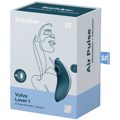SATISFYER - VULVA LOVER 1 ESTIMULADOR Y VIBRADOR AZUL - Sensualia