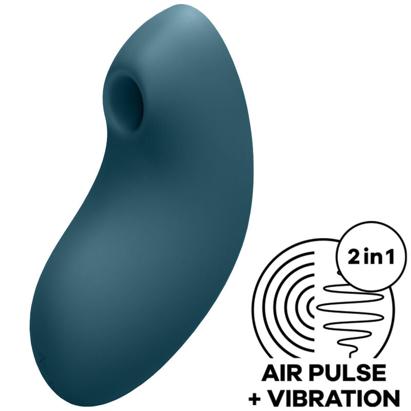 SATISFYER VULVA LOVER 2 ESTIMULADOR Y VIBRADOR - AZUL - Sensualia