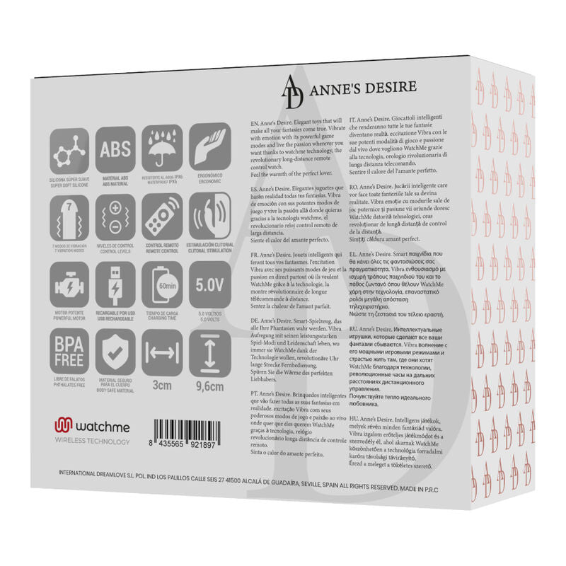ANNE'S DESIRE - PANTY PLEASURE TECNOLOG A WATCHME NOIR/OR - Sensualia