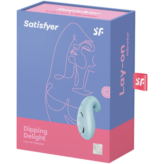 SATISFYER - DIPPING DELIGHT VIBRADOR LAY-ON AZUL - Sensualia