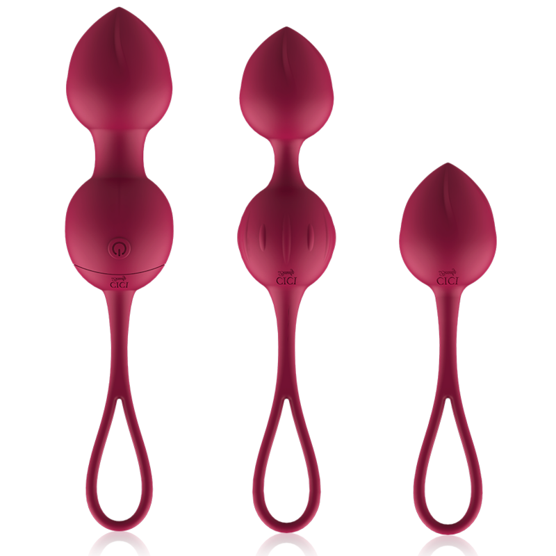 CICI BEAUTY - PREMIUM SILICONE 3 PERLES DE KEGEL VIBRANTES TÉLÉCOMMANDE - Sensualia