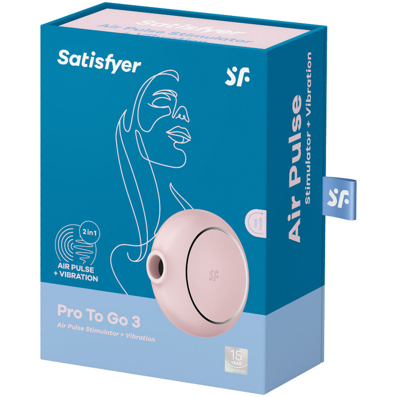 SATISFYER - STIMULATEUR ET VIBRATEUR DOUBLE AIR PULSE PRO TO GO 3 NOIR - Sensualia