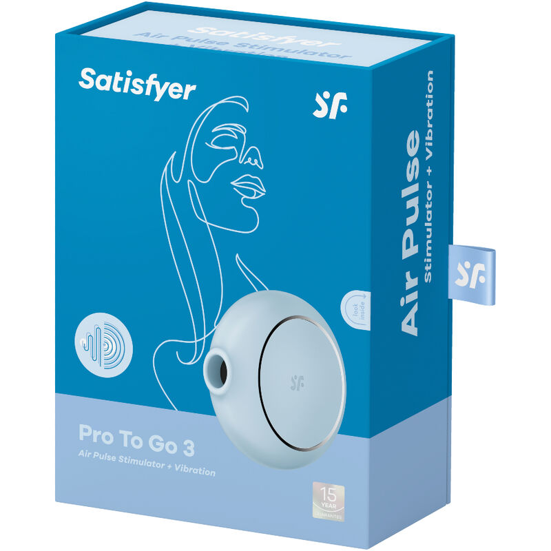 SATISFYER - STIMULATEUR ET VIBRATEUR DOUBLE AIR PULSE PRO TO GO 3 NOIR - Sensualia