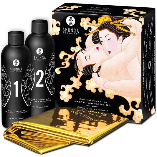 SHUNGA - GEL DE MASSAGE ÉROTIQUE CORPS À CORPS MELON MANGUE ORIENTAL - Sensualia