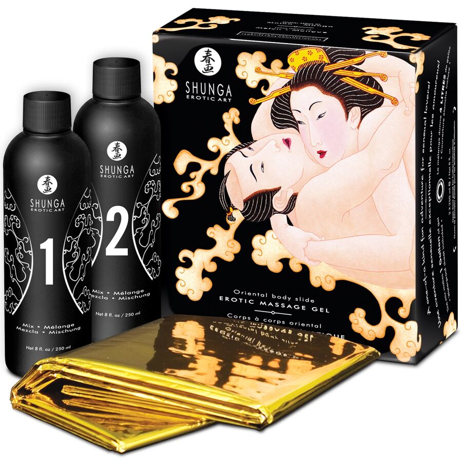 SHUNGA - GEL DE MASSAGE ÉROTIQUE CORPS À CORPS MELON MANGUE ORIENTAL - Sensualia