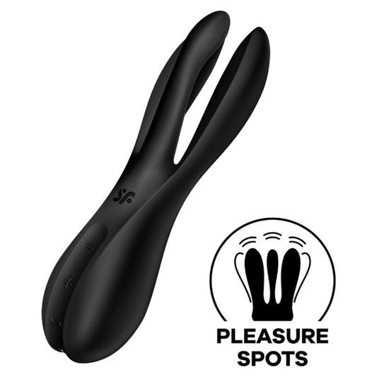 SATISFYER - VIBRATEUR THREESOME 2 NOIR - Sensualia