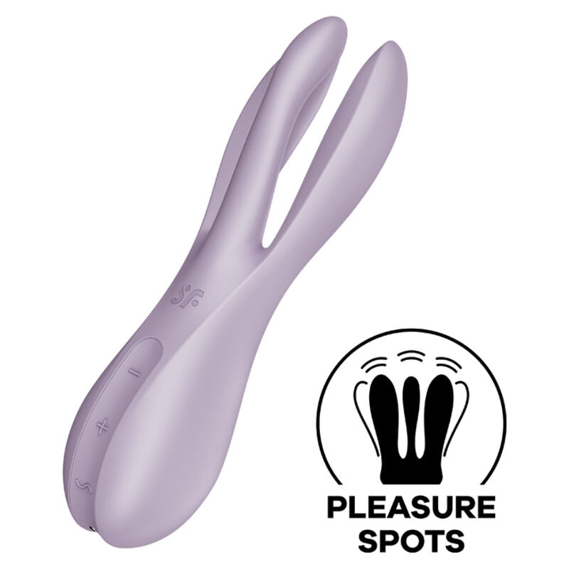 SATISFYER - VIBRATEUR THREESOME 2 NOIR - Sensualia