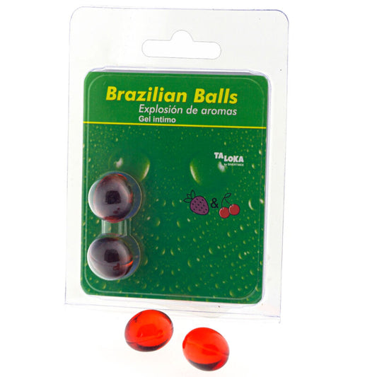 TALOKA - 2 BOULES BRÉSILIENNES GEL INTIME FRAISE & CERISE - Sensualia