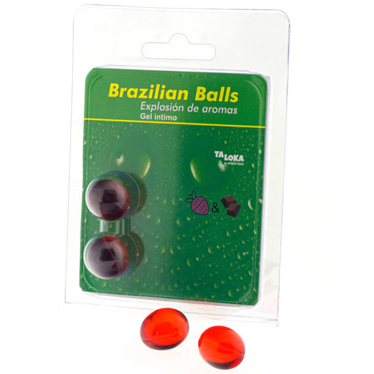 TALOKA - 2 BOULES BRÉSILIENNES GEL INTIME FRAISE & CHOCOLAT - Sensualia