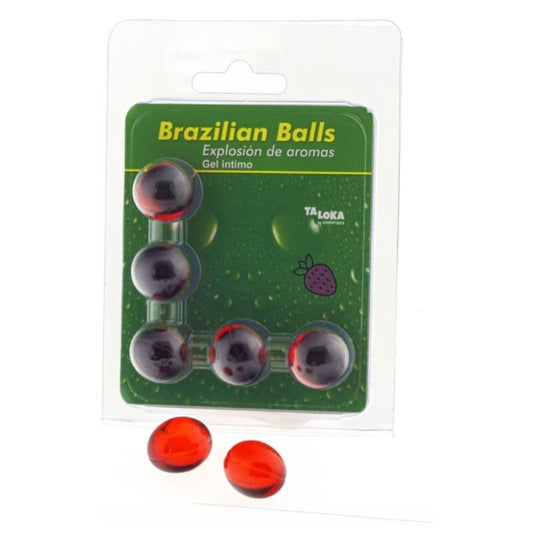 TALOKA - 5 BOULES BRÉSILIENNES GEL INTIME FRAISE - Sensualia
