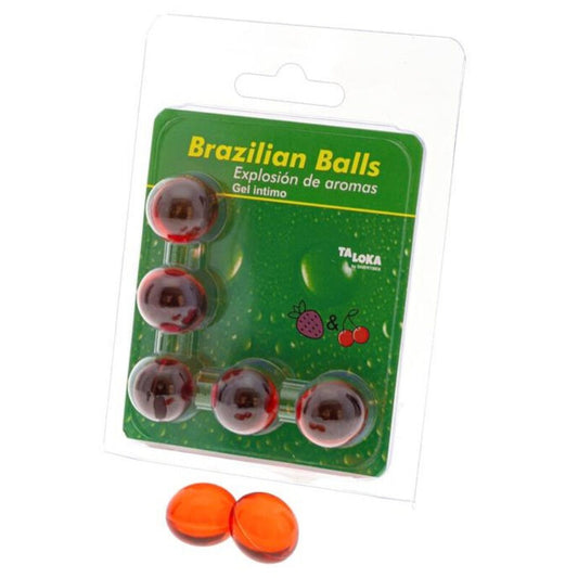 TALOKA - 5 BOULES BRÉSILIENNES GEL INTIME FRAISE & CERISE - Sensualia