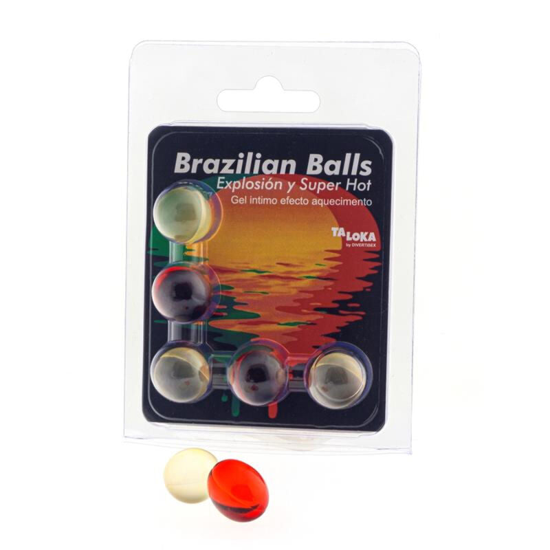 TALOKA - 5 BOULES BRÉSILIENNES GEL EXCITANT EFFET SUPER CHAUD - Sensualia