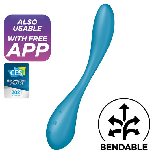 SATISFYER - VIBRATEUR MULTI G-SPOT FLEX 5 BLEU - Sensualia