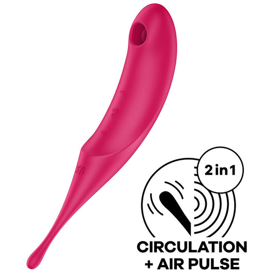 SATISFYER TWIRLING PRO ESTIMULADOR Y VIBRADOR - ROJO - Sensualia