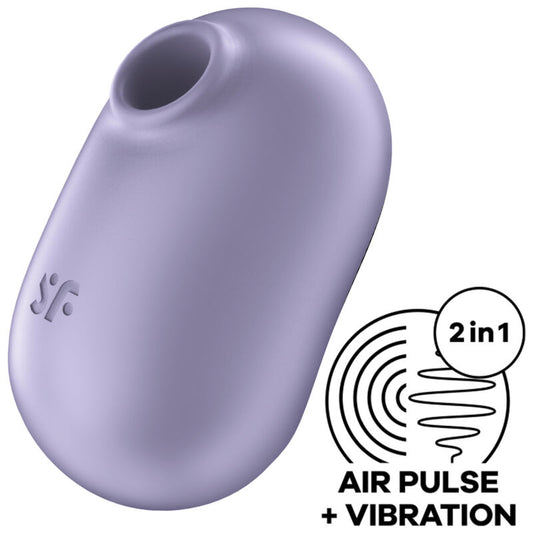 SATISFYER - STIMULATEUR ET VIBRATEUR DOUBLE AIR PULSE PRO TO GO 2 VIOLET - Sensualia