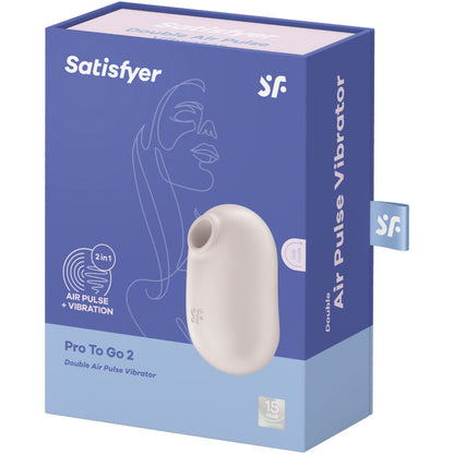 SATISFYER - STIMULATEUR ET VIBRATEUR DOUBLE AIR PULSE PRO TO GO 2 VIOLET - Sensualia