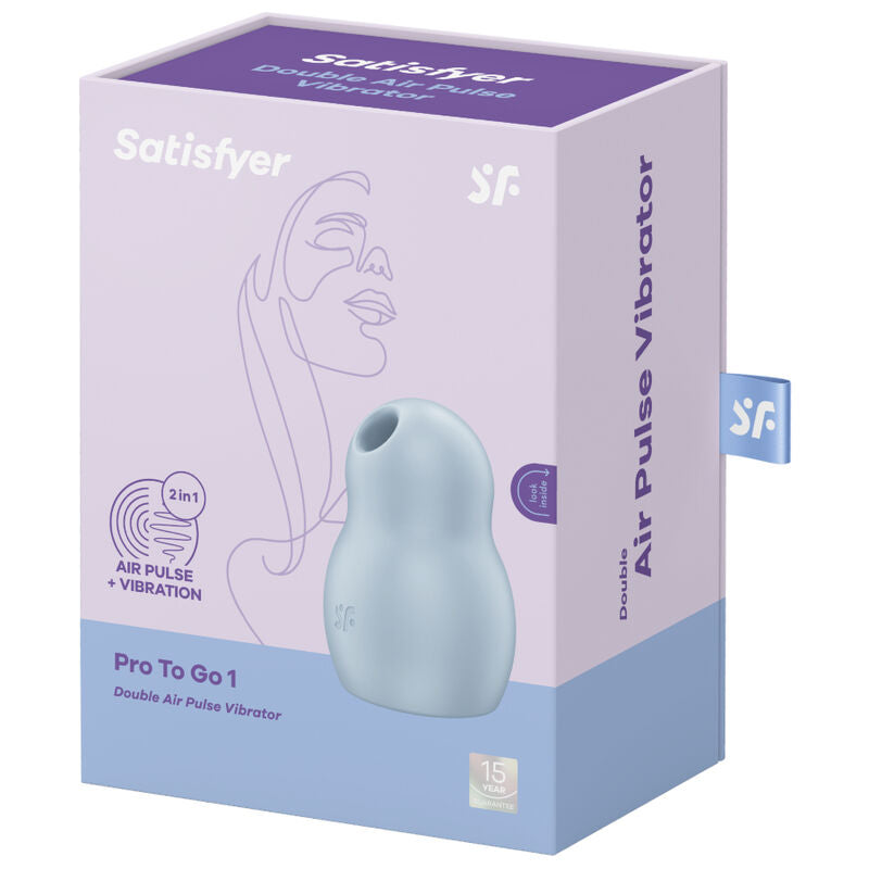 SATISFYER - STIMULATEUR ET VIBRATEUR DOUBLE AIR PULSE PRO TO GO 1 ROUGE - Sensualia