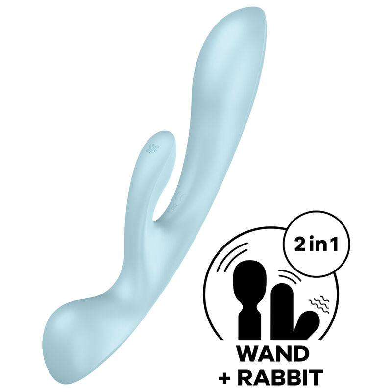SATISFYER - TRIPLE OH VIBRADOR HÍBRIDO AZUL - Sensualia