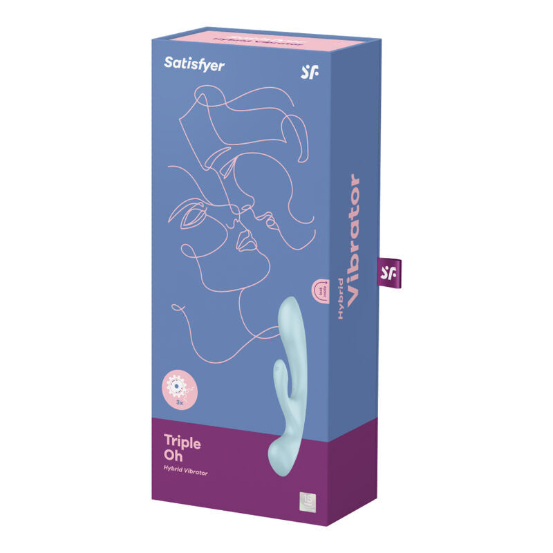 SATISFYER - TRIPLE OH VIBRADOR HÍBRIDO AZUL - Sensualia