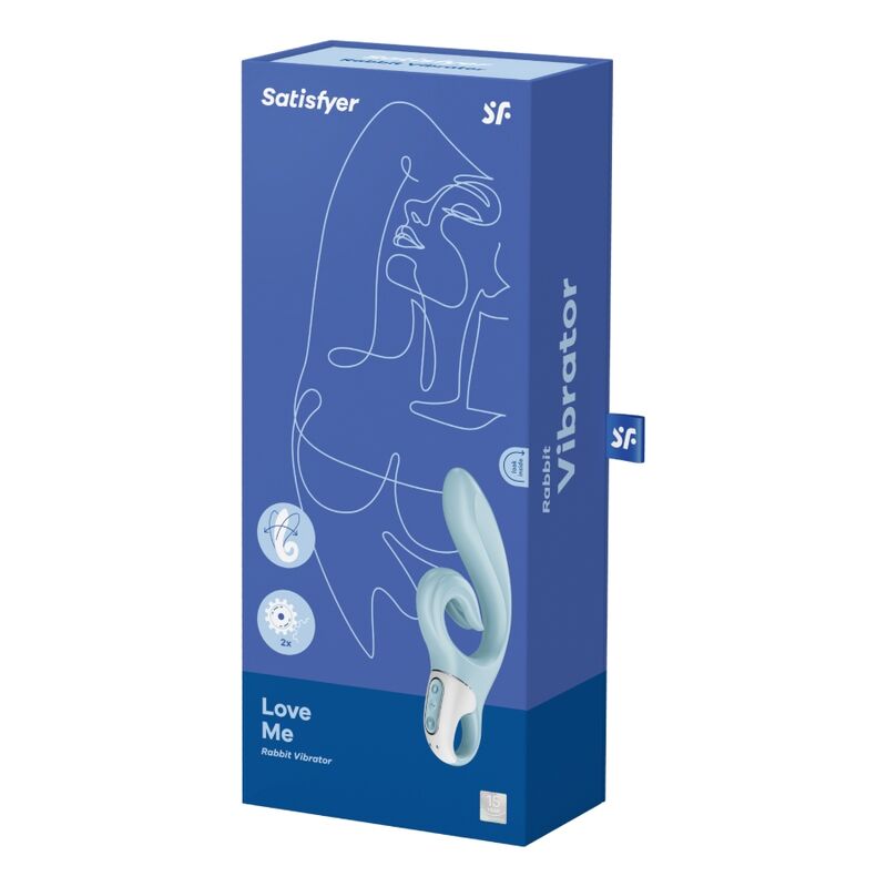 SATISFYER - LOVE ME RABBIT VIBRATION BLEU - Sensualia