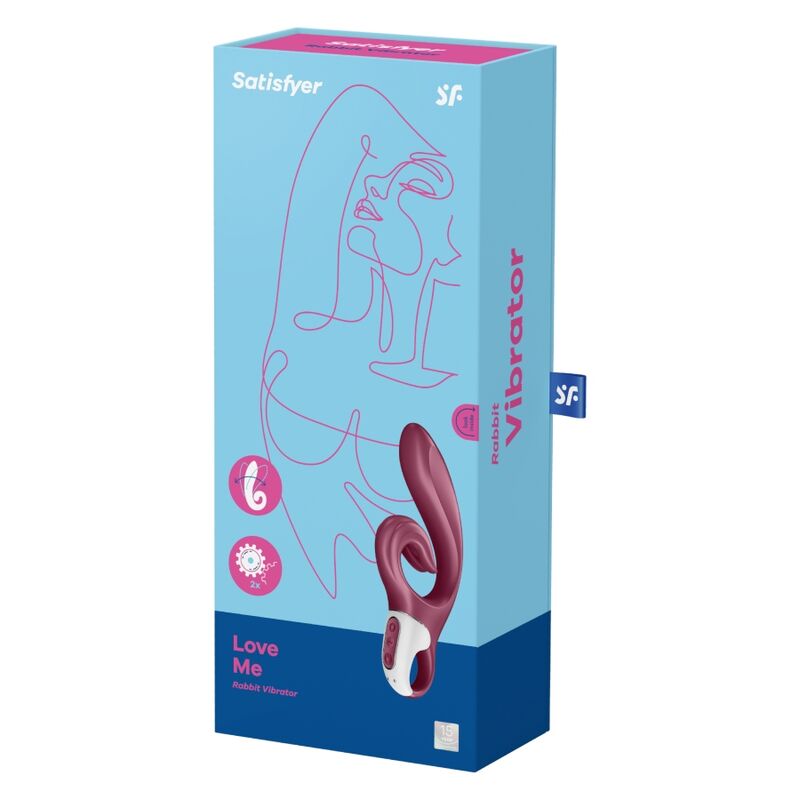 SATISFYER - LOVE ME RABBIT VIBRATION BLEU - Sensualia