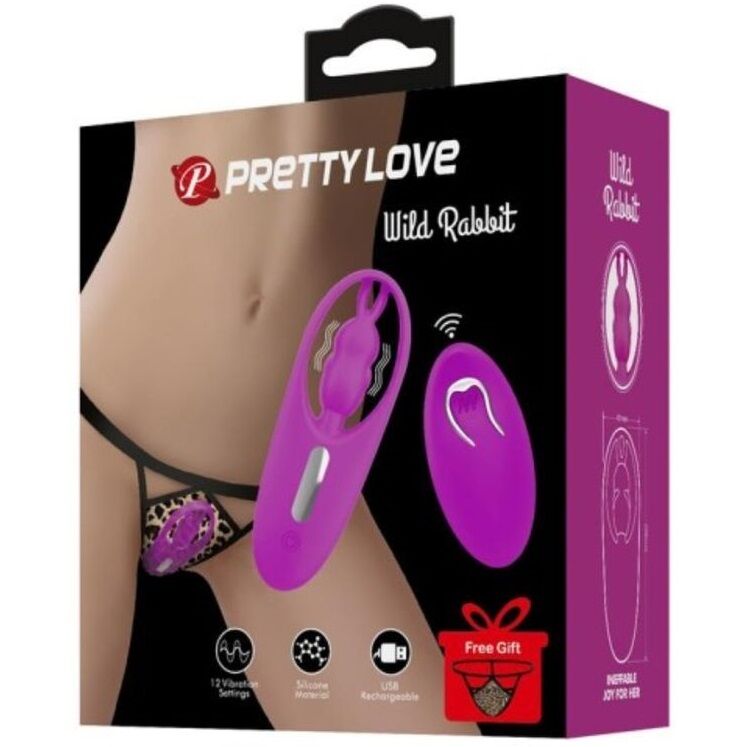 PRETTY LOVE - WILD RABBIT STIMULATEUR POUR CULOTTES AVEC TÉLÉCOMMANDE LILAS - Sensualia